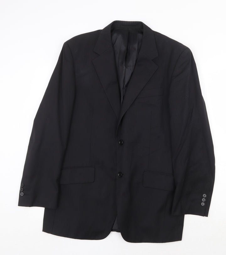 Harris & Hewett Mens Black Wool Jacket Suit Jacket Size 40 Regular