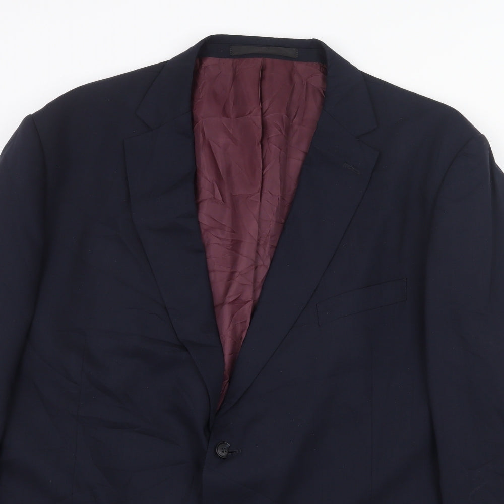 Marks and Spencer Mens Blue Wool Jacket Suit Jacket Size 48 Regular