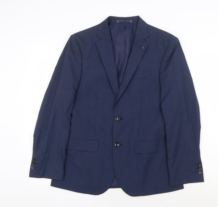 Marks and Spencer Mens Blue Polyester Jacket Suit Jacket Size 38 Regular