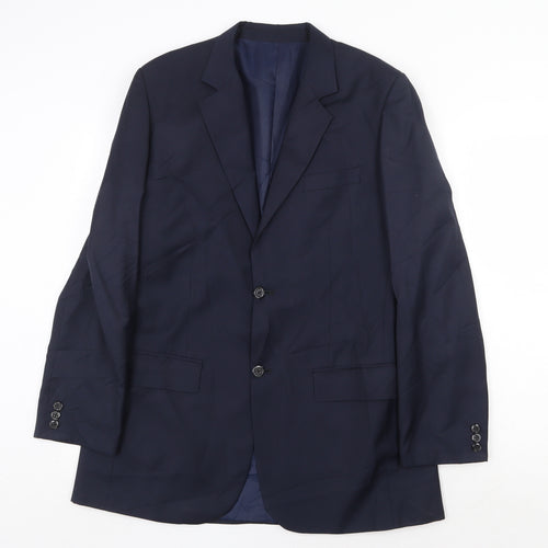 Preworn Mens Blue Wool Jacket Suit Jacket Size 42 Regular