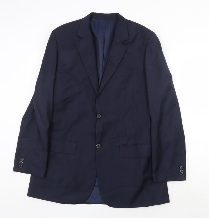 Preworn Mens Blue Wool Jacket Suit Jacket Size 42 Regular