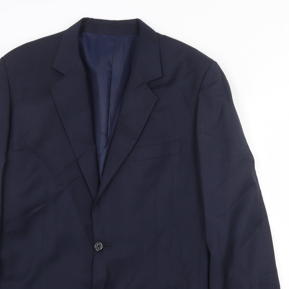 Preworn Mens Blue Wool Jacket Suit Jacket Size 42 Regular