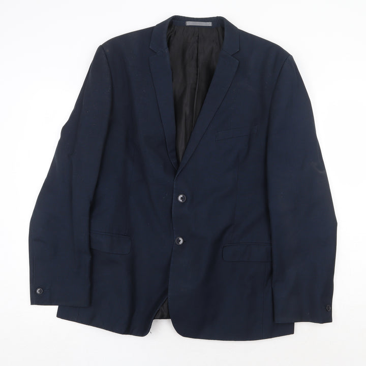 Red Herring Mens Blue Polyester Jacket Suit Jacket Size 44 Regular