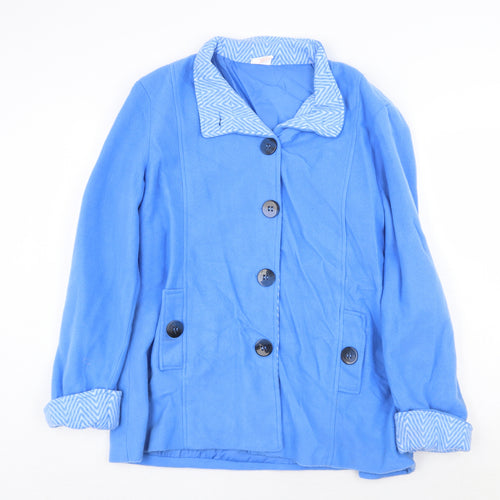 Anne de Lancay Womens Blue Pea Coat Coat Size M Button