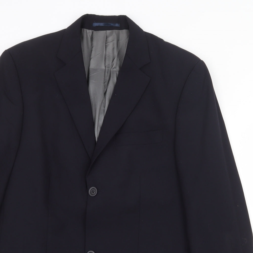 Tom English Mens Blue Wool Jacket Suit Jacket Size 38 Regular
