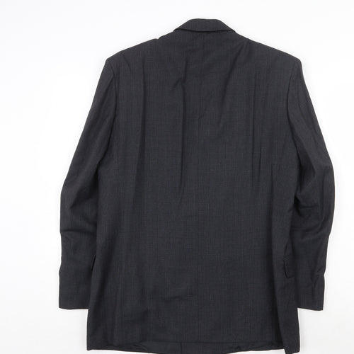 Marks and Spencer Mens Grey Geometric Polyester Jacket Suit Jacket Size 38 Regular