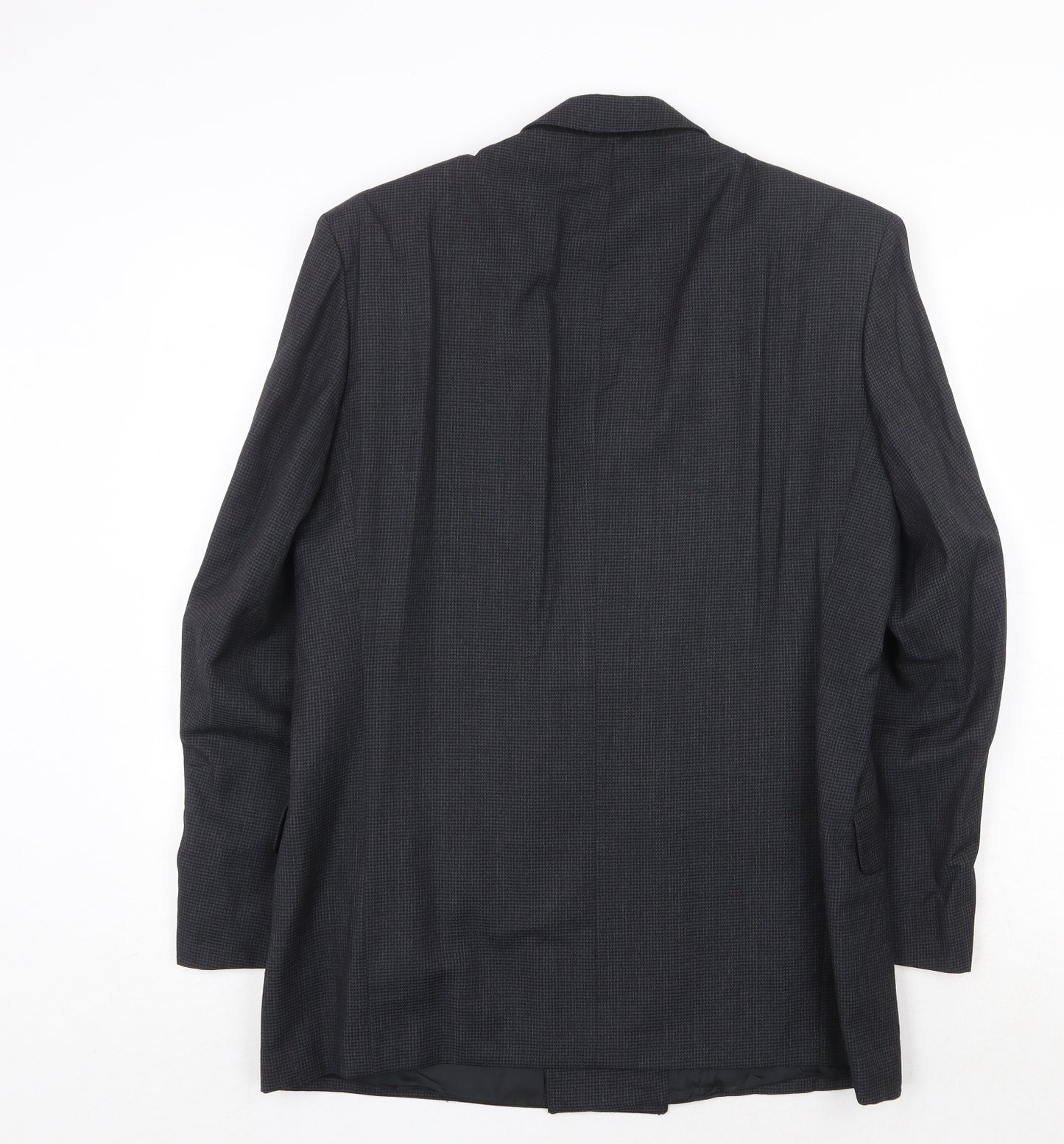 Marks and Spencer Mens Grey Geometric Polyester Jacket Suit Jacket Size 38 Regular