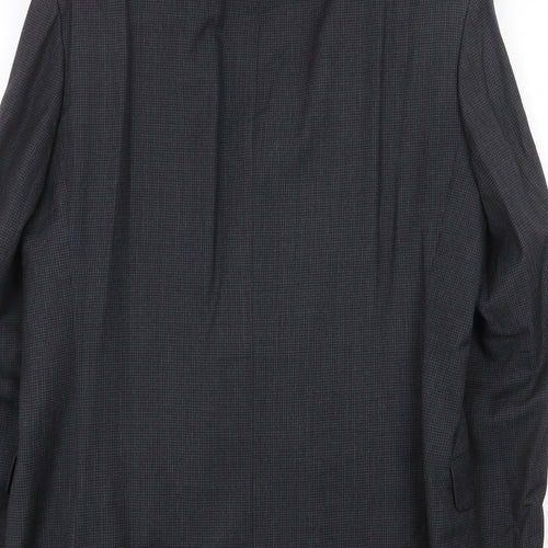 Marks and Spencer Mens Grey Geometric Polyester Jacket Suit Jacket Size 38 Regular