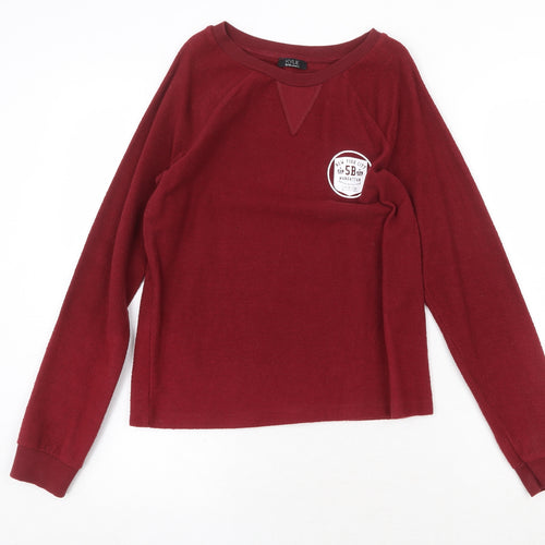 M&Co Girls Red Cotton Pullover Sweatshirt Size 13 Years Pullover