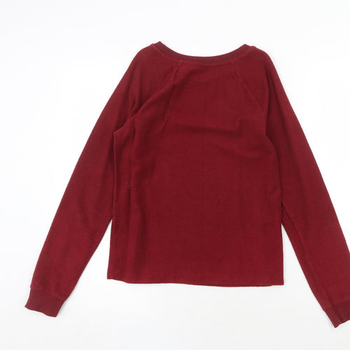 M&Co Girls Red Cotton Pullover Sweatshirt Size 13 Years Pullover