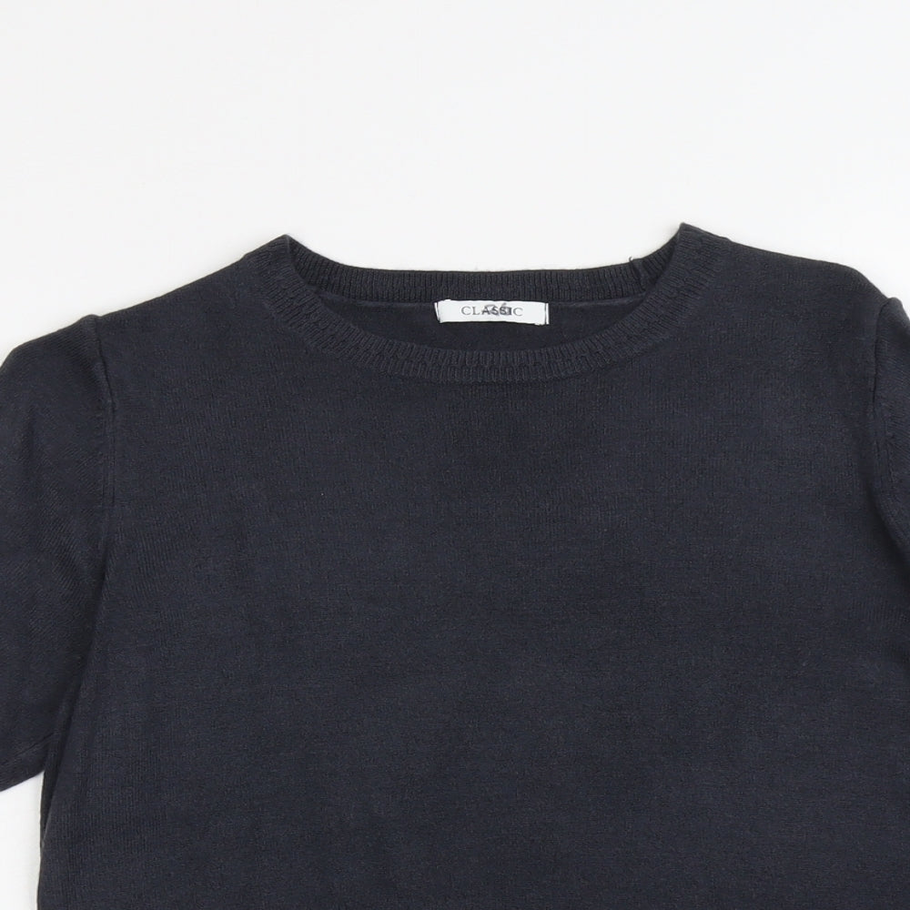 Marks and Spencer Womens Grey Round Neck Acrylic Pullover Jumper Size 14