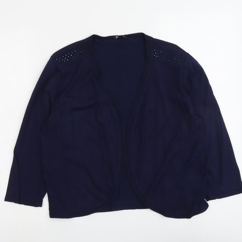 Casamia Womens Blue V-Neck Viscose Cardigan Jumper Size M