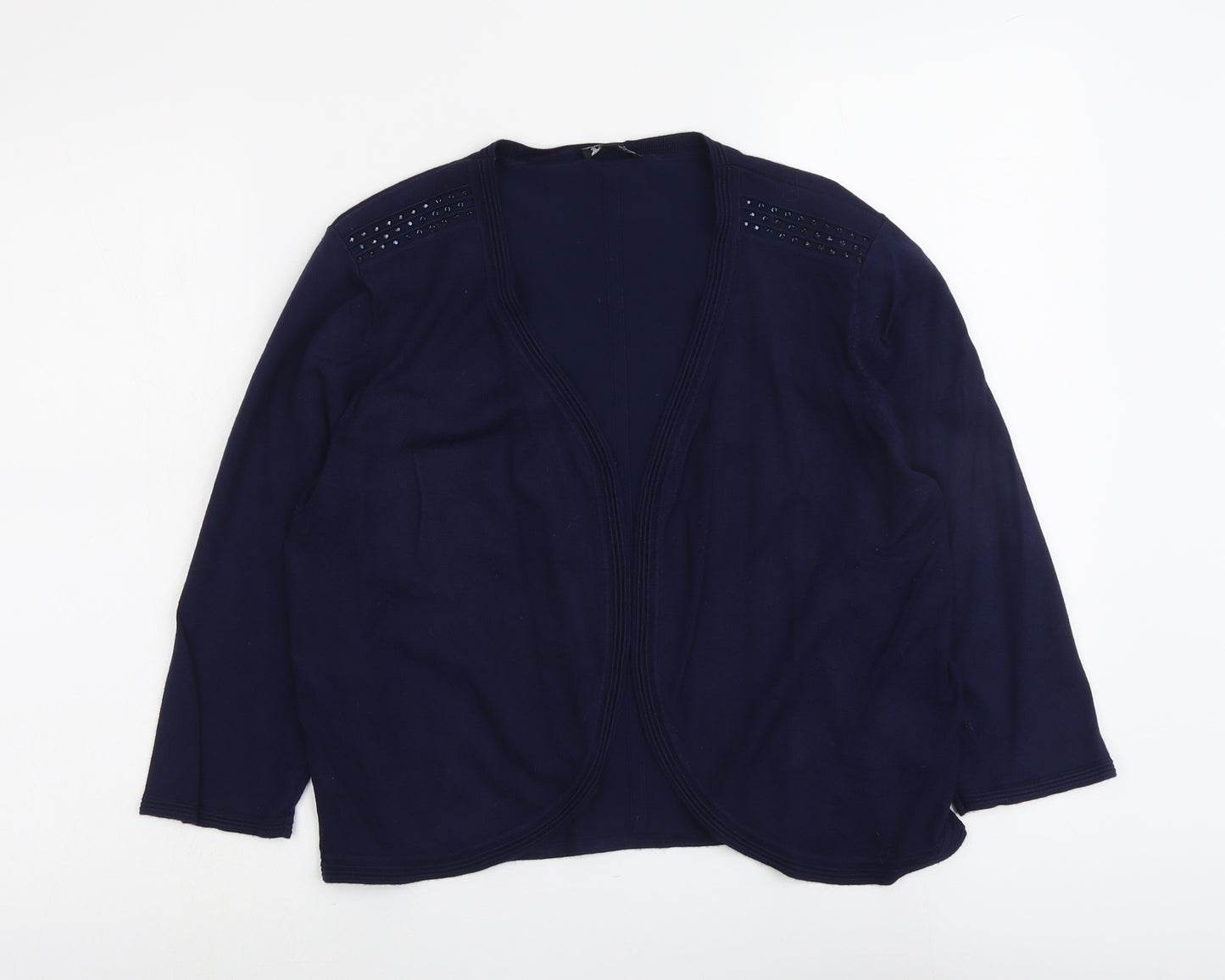 Casamia Womens Blue V-Neck Viscose Cardigan Jumper Size M