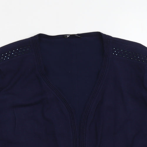 Casamia Womens Blue V-Neck Viscose Cardigan Jumper Size M