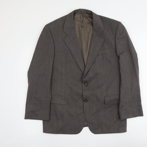 Marks and Spencer Mens Grey Striped Polyester Jacket Suit Jacket Size M Regular
