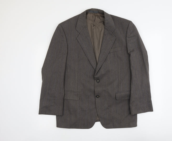 Marks and Spencer Mens Grey Striped Polyester Jacket Suit Jacket Size M Regular