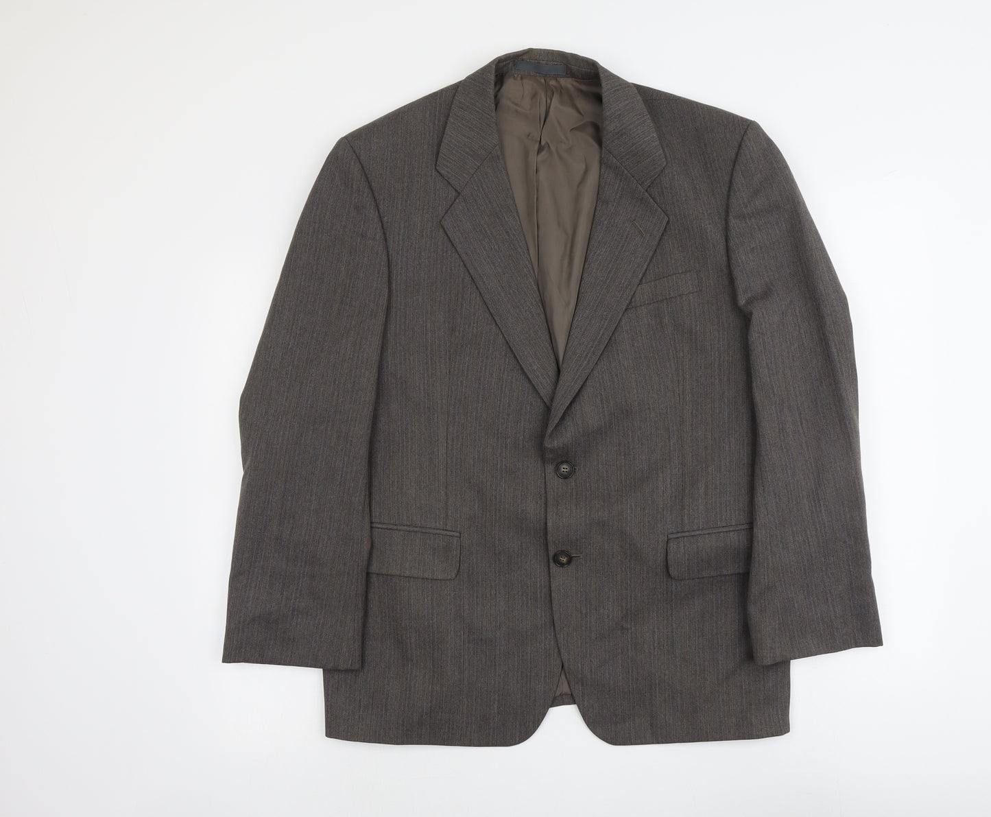 Marks and Spencer Mens Grey Striped Polyester Jacket Suit Jacket Size M Regular