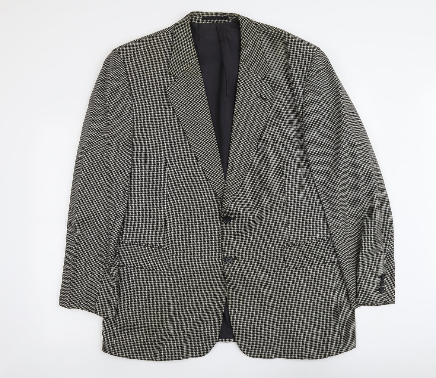 Burton Mens Grey Geometric Wool Jacket Blazer Size XL Regular