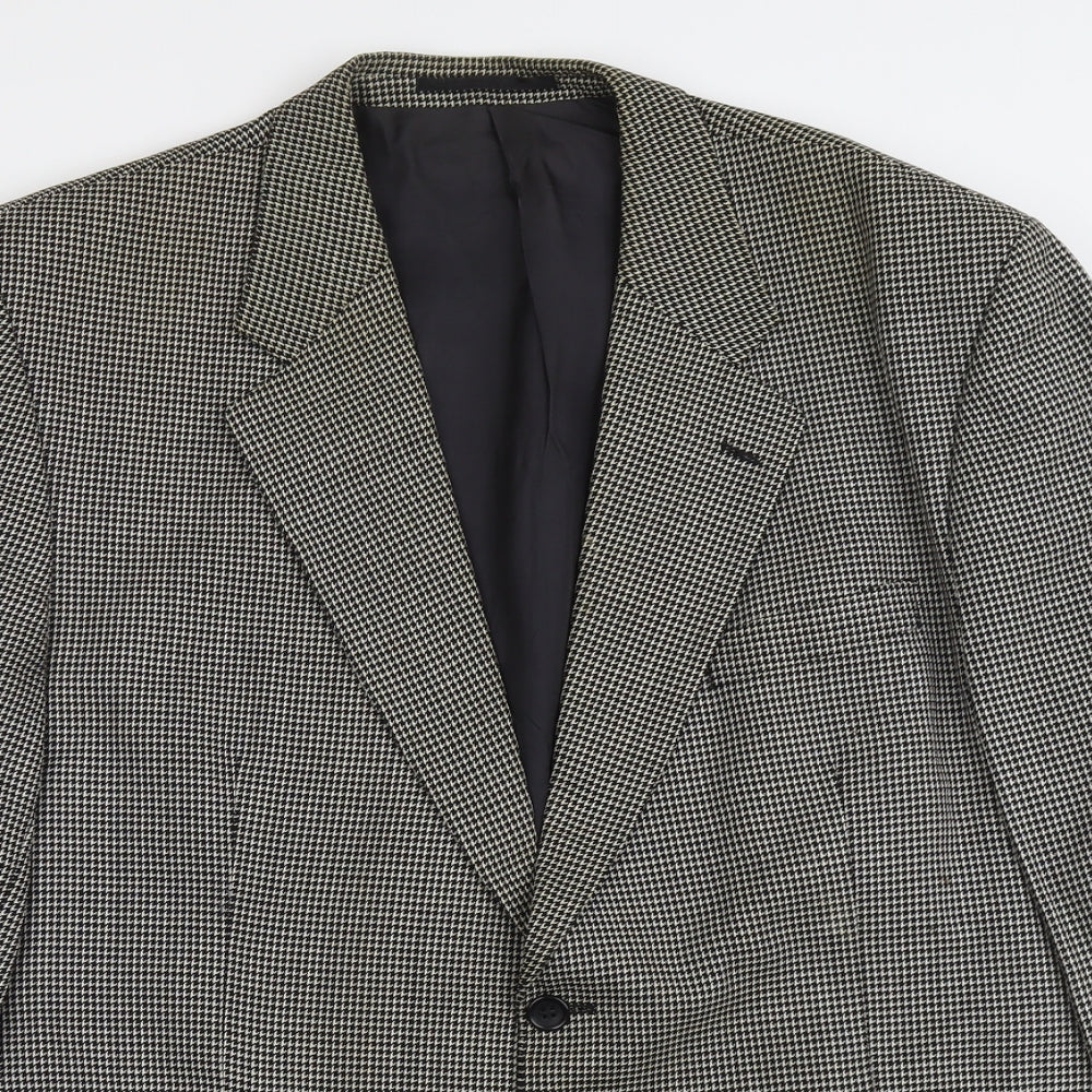 Burton Mens Grey Geometric Wool Jacket Blazer Size XL Regular