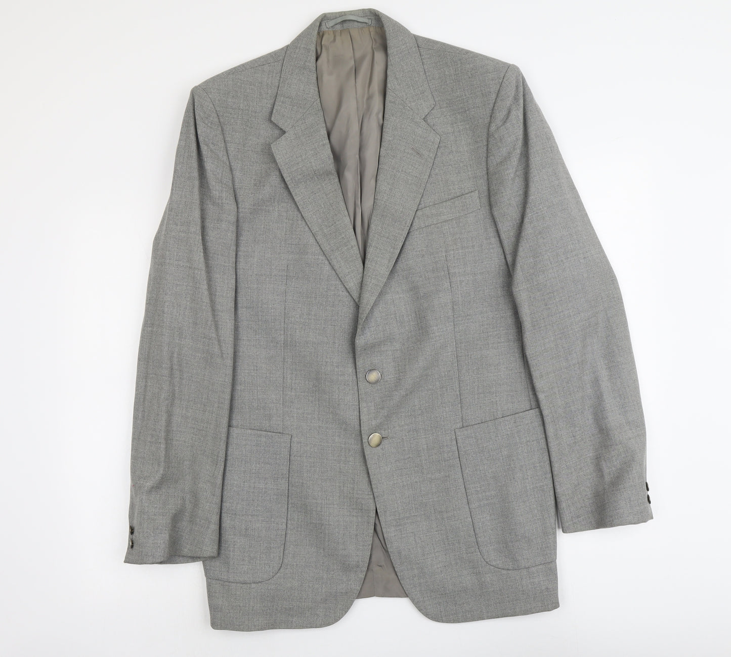 Marks and Spencer Mens Grey Wool Jacket Blazer Size L Regular