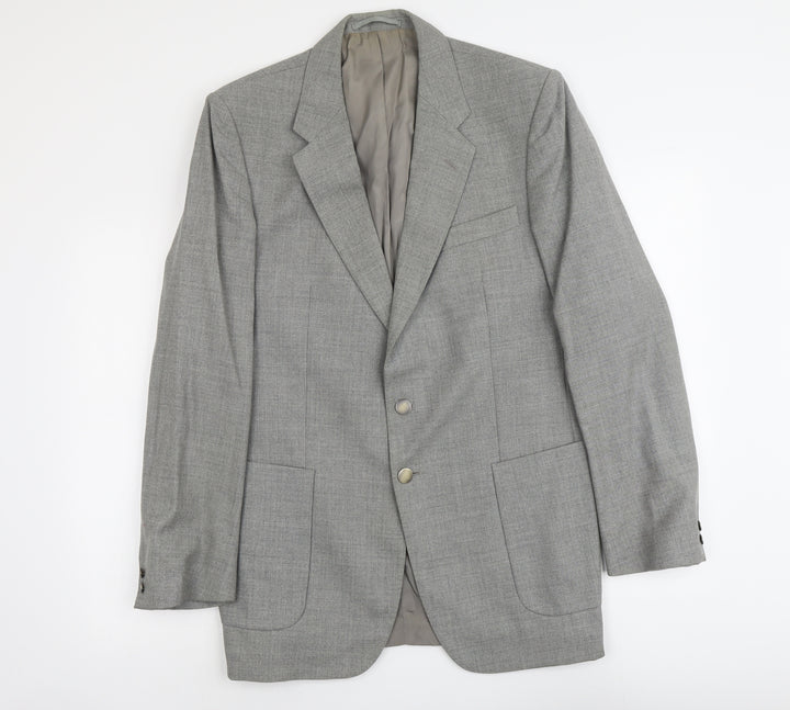 Marks and Spencer Mens Grey Wool Jacket Blazer Size L Regular