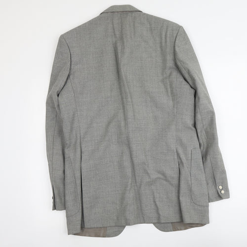 Marks and Spencer Mens Grey Wool Jacket Blazer Size L Regular