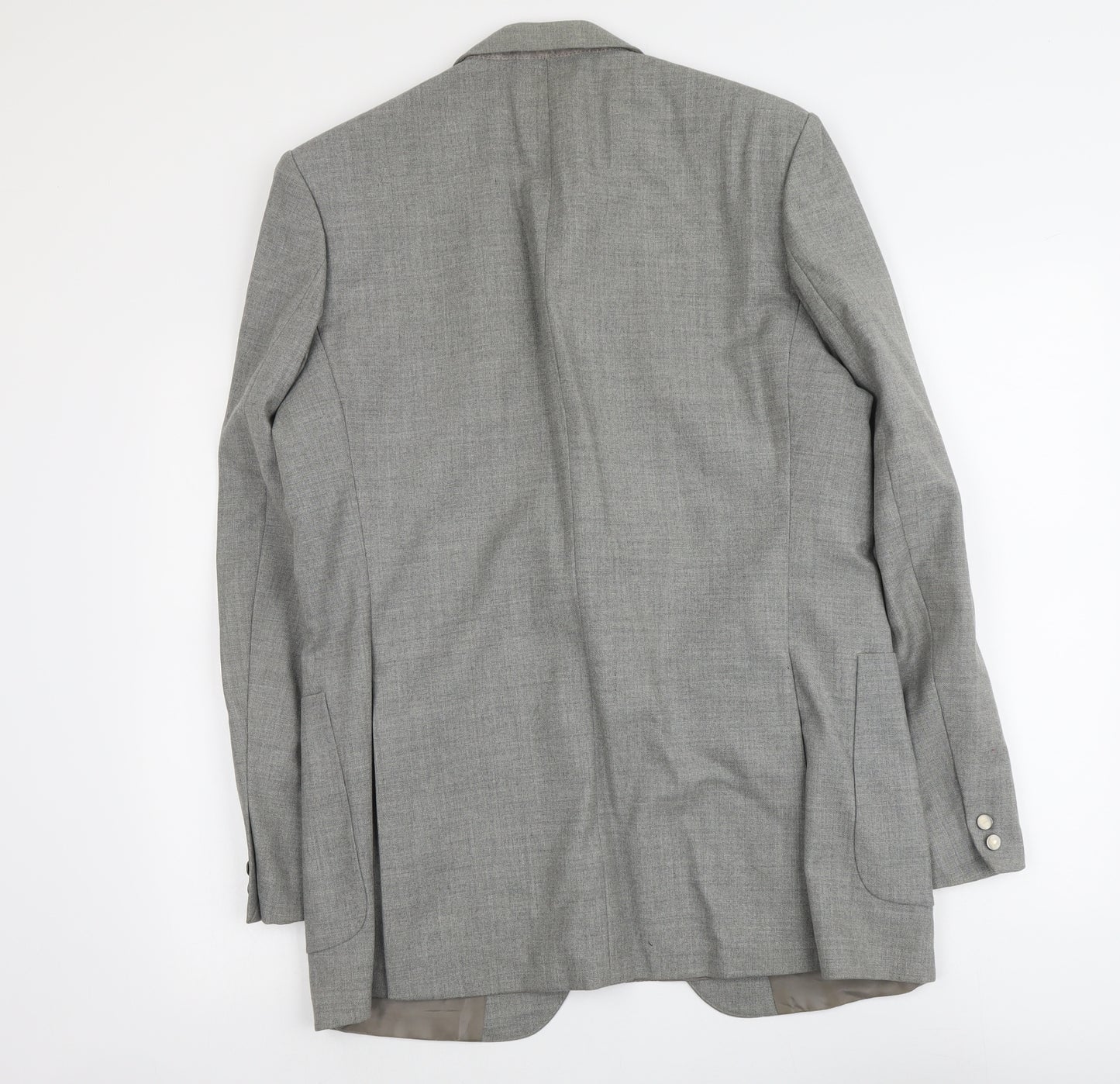 Marks and Spencer Mens Grey Wool Jacket Blazer Size L Regular