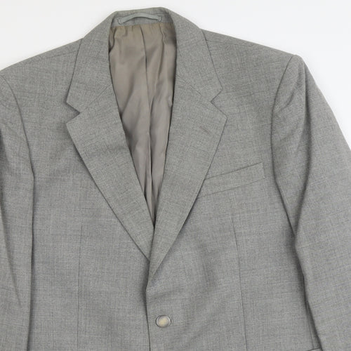 Marks and Spencer Mens Grey Wool Jacket Blazer Size L Regular