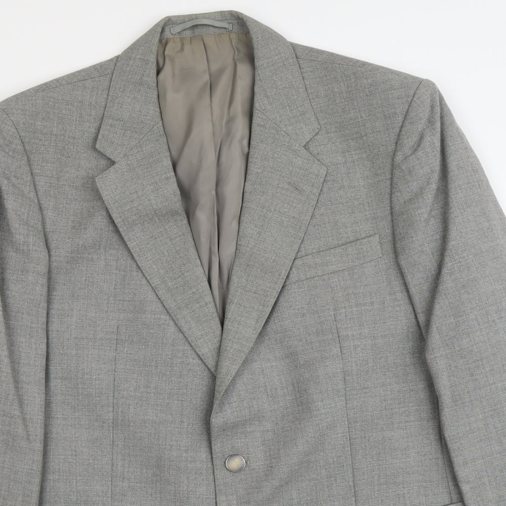 Marks and Spencer Mens Grey Wool Jacket Blazer Size L Regular