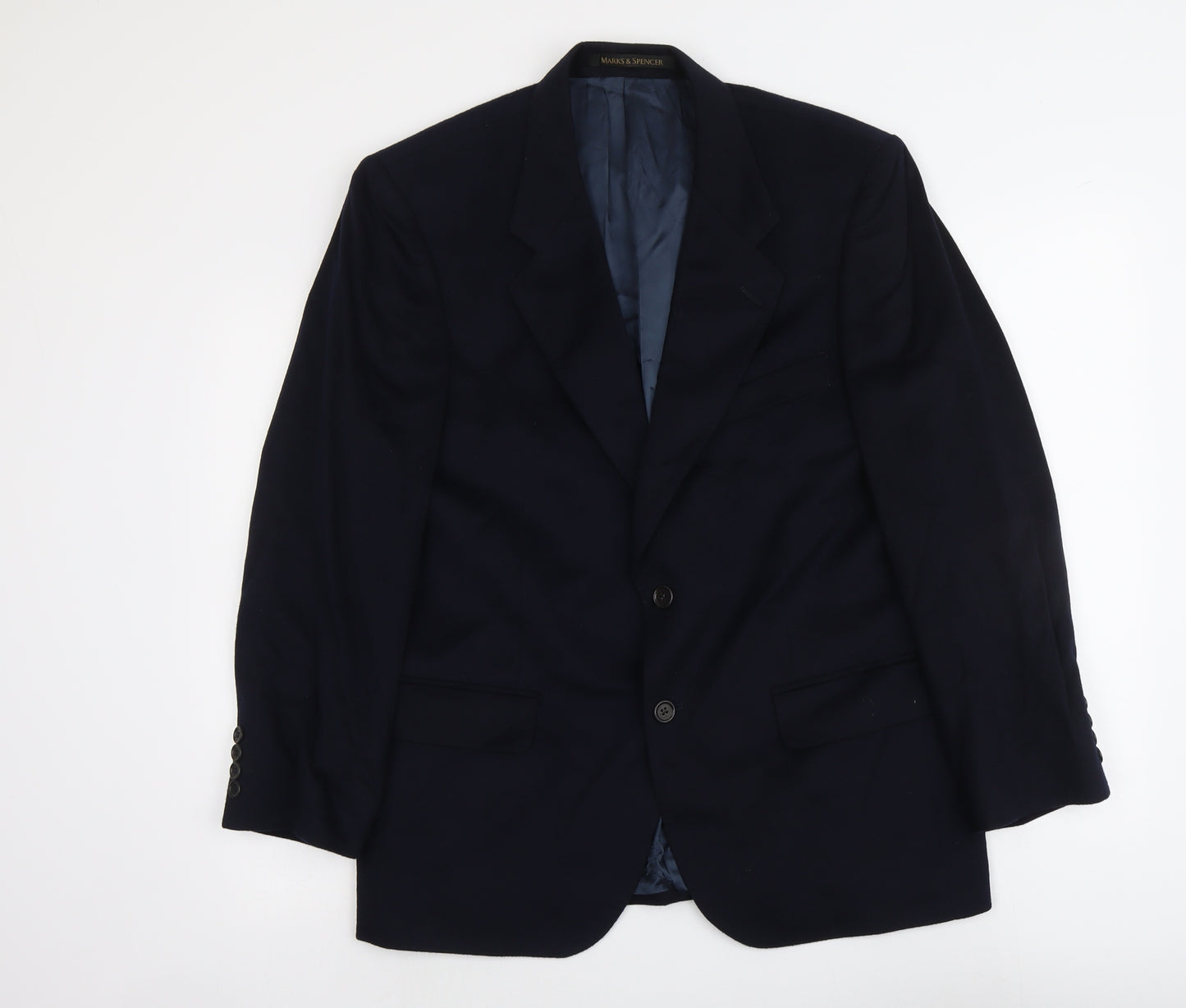 Marks and Spencer Mens Blue Wool Jacket Suit Jacket Size M Regular