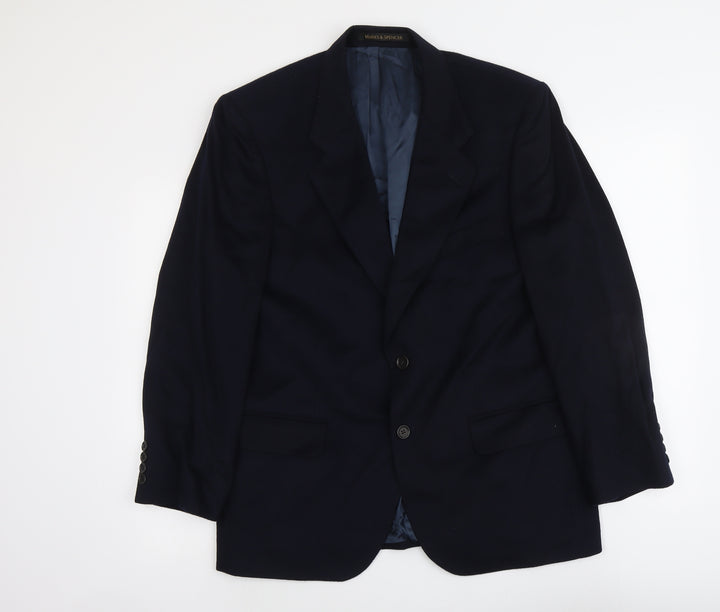 Marks and Spencer Mens Blue Wool Jacket Suit Jacket Size M Regular