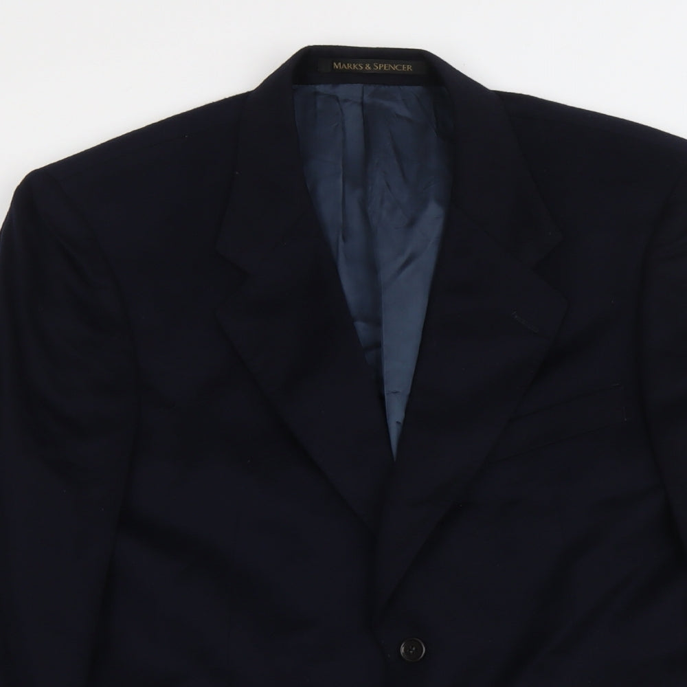 Marks and Spencer Mens Blue Wool Jacket Suit Jacket Size M Regular