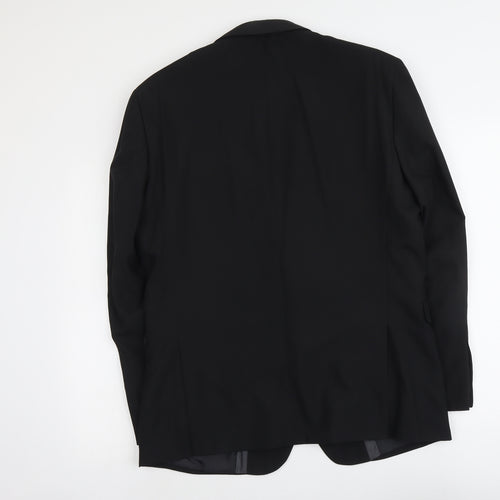F&F Mens Black Polyester Jacket Suit Jacket Size L Regular