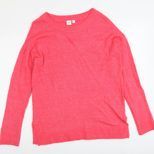 Gap Womens Pink Round Neck Acrylic Pullover Jumper Size S