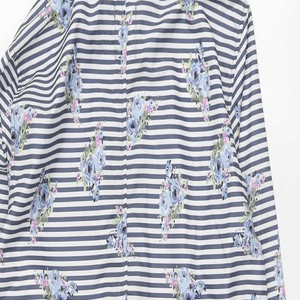 Primark Womens Blue Geometric Rain Coat Coat Size M Zip