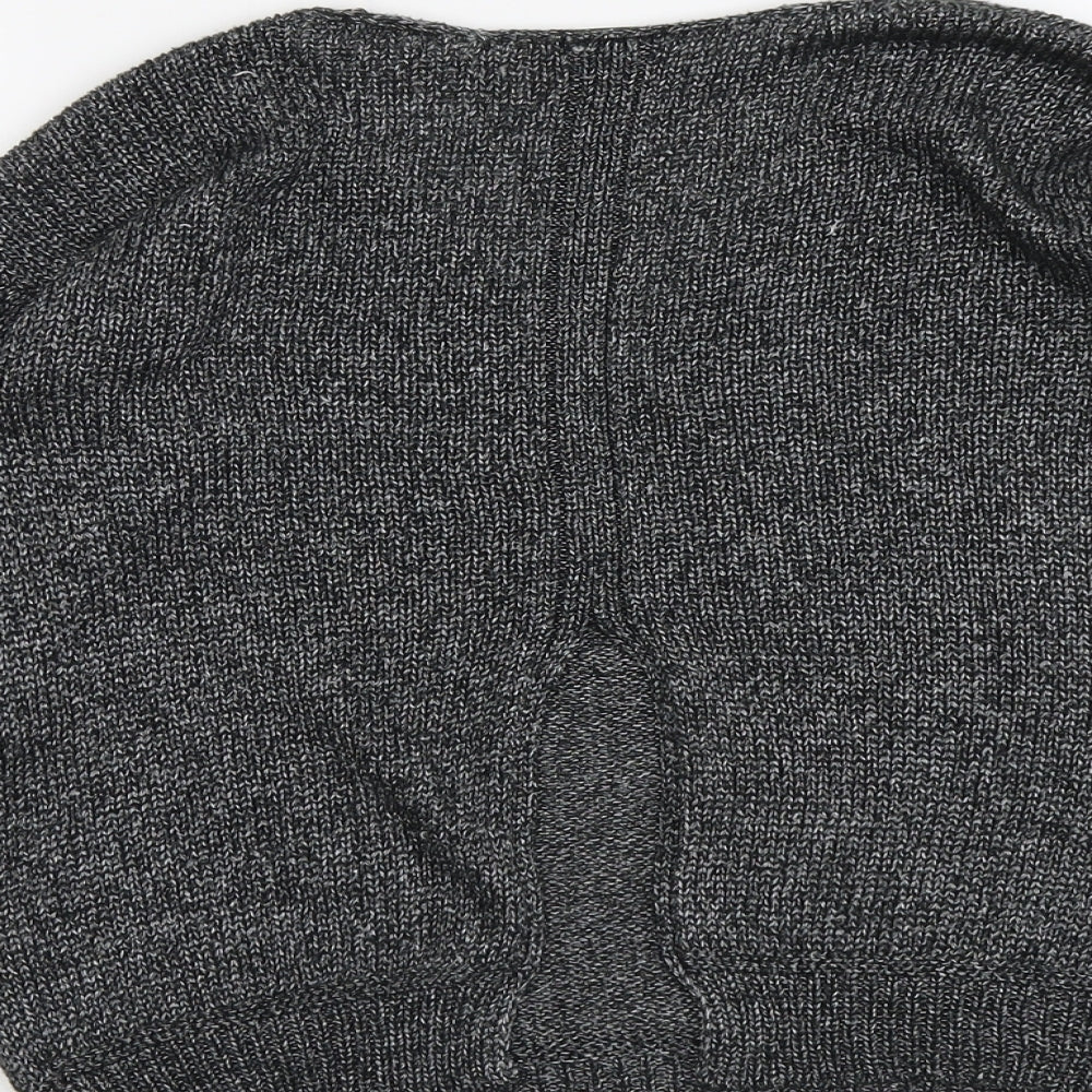 River Island Womens Silver V-Neck Acrylic Pullover Jumper Size 8