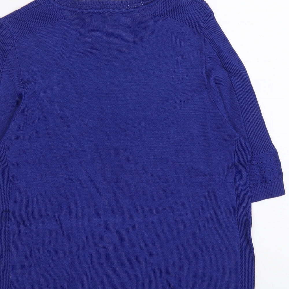 Per Una Womens Blue Round Neck Viscose Pullover Jumper Size 14