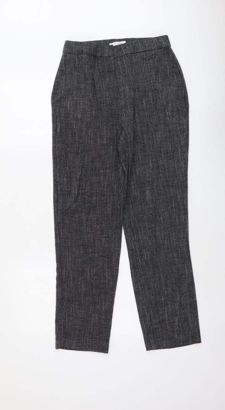 Marks and Spencer Womens Grey Polyester Dress Pants Trousers Size 8 L28 in Regular Button