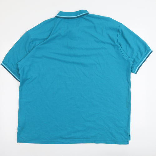 Slazenger Mens Blue Cotton Polo Size 2XL Collared Button