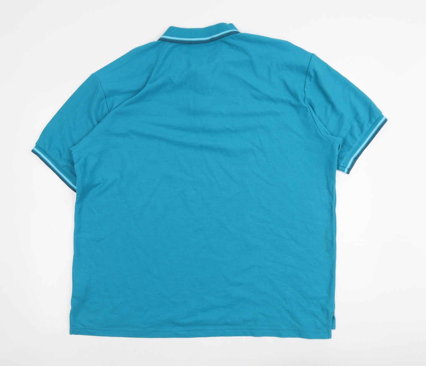 Slazenger Mens Blue Cotton Polo Size 2XL Collared Button