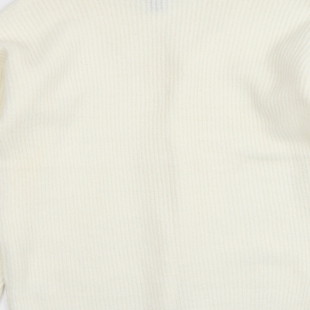 Atmosphere Womens Ivory V-Neck Acrylic Pullover Jumper Size M