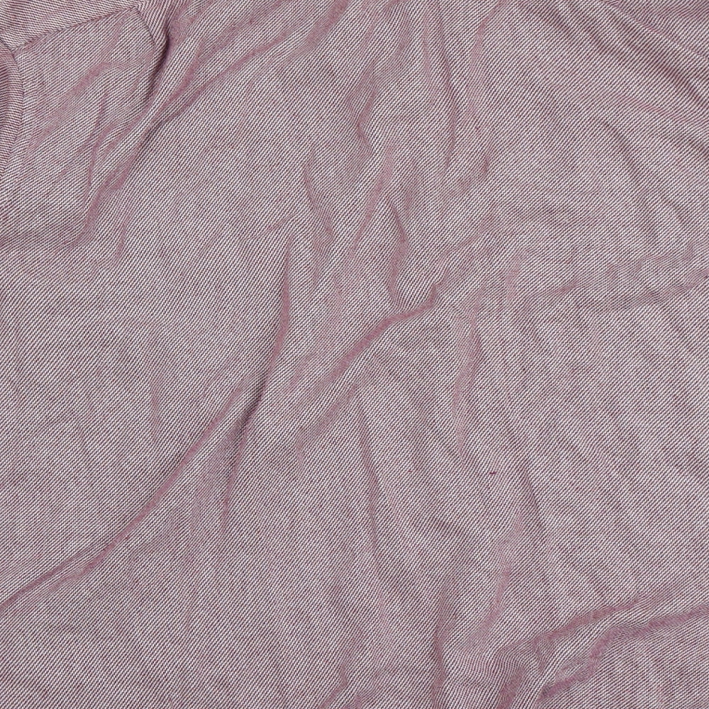 Collezione Mens Pink Geometric Cotton Button-Up Size 18.5 Collared Button