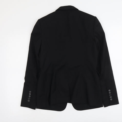 Burberry Womens Black Wool Jacket Blazer Size 8 - Five-Button Jacket Sleeve