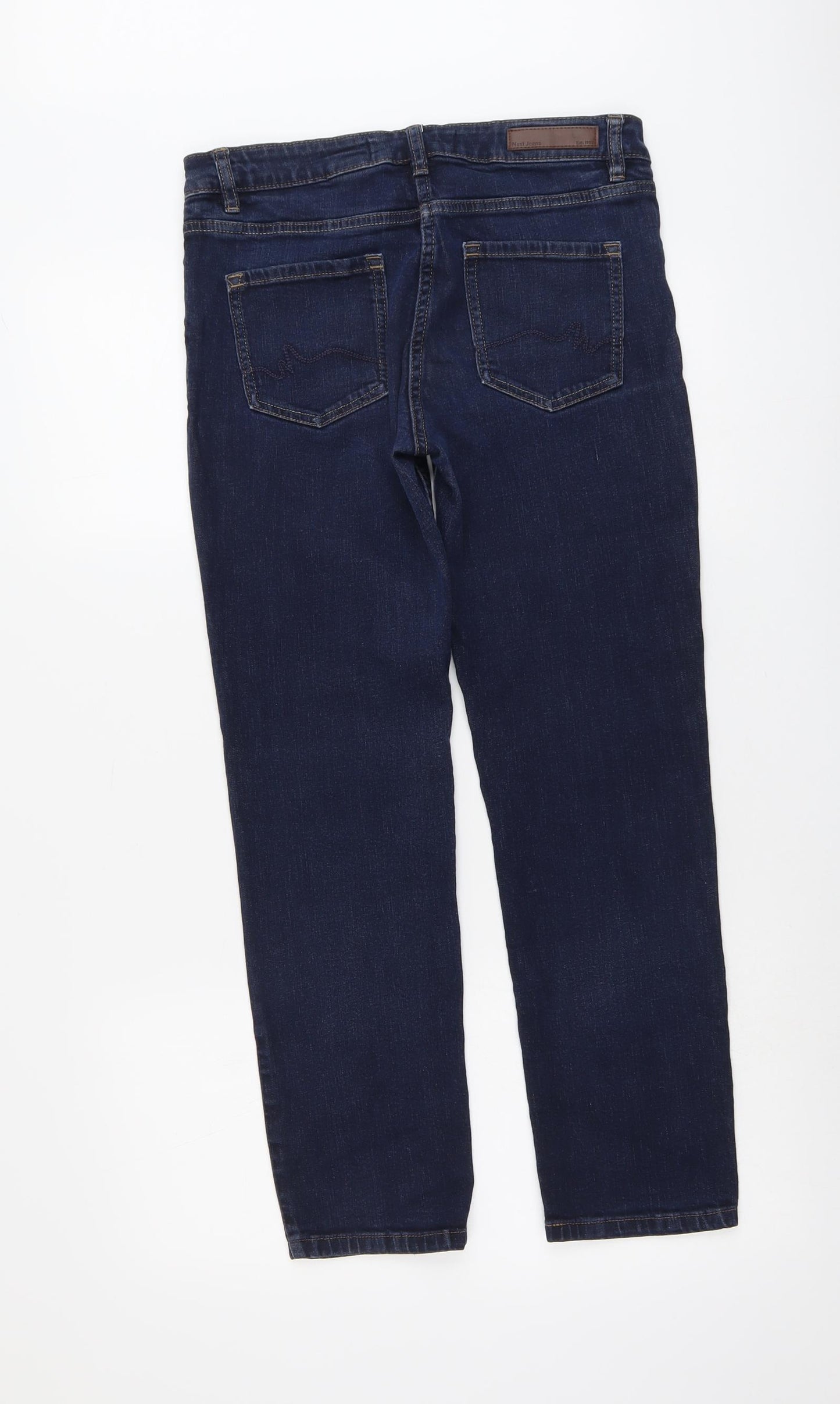 NEXT Womens Blue Cotton Straight Jeans Size 12 L27 in Regular Button