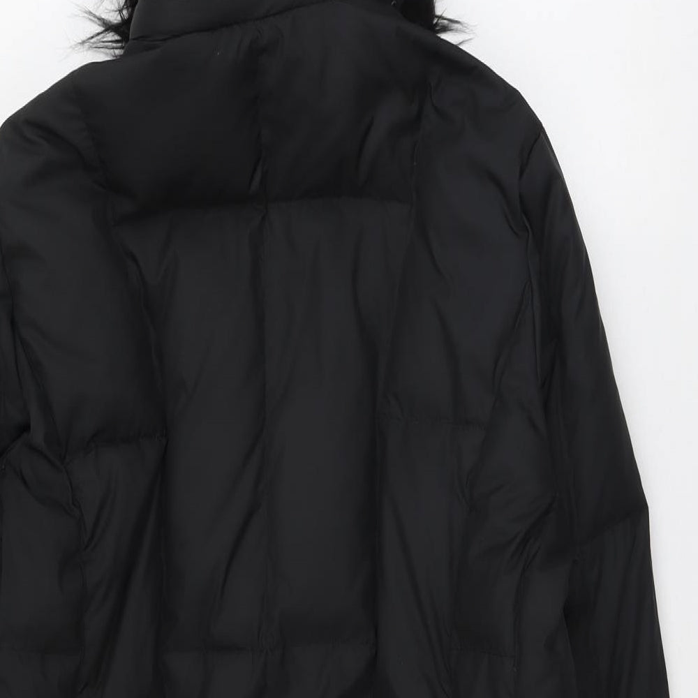 Per Una Womens Black Quilted Coat Size XL Zip