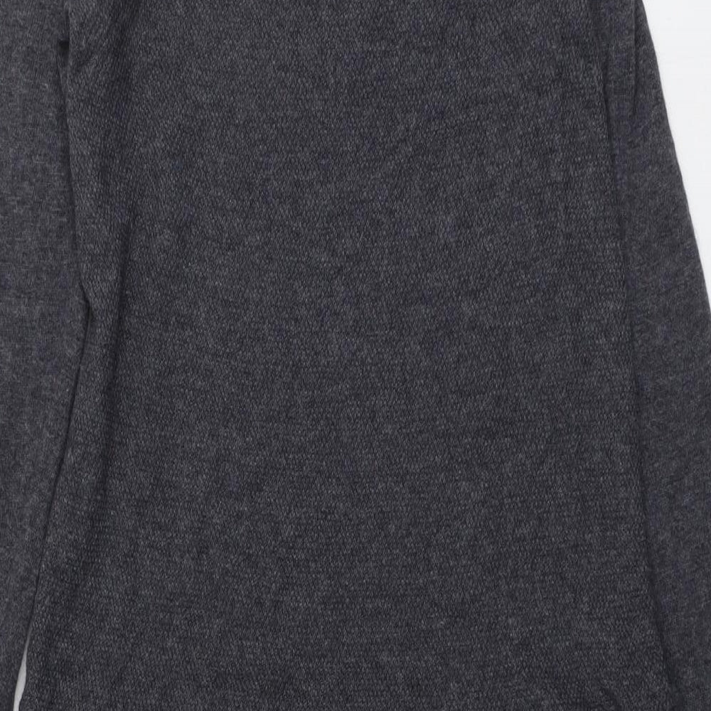 White Stuff Womens Grey Nylon Jumper Dress Size 10 Round Neck Button