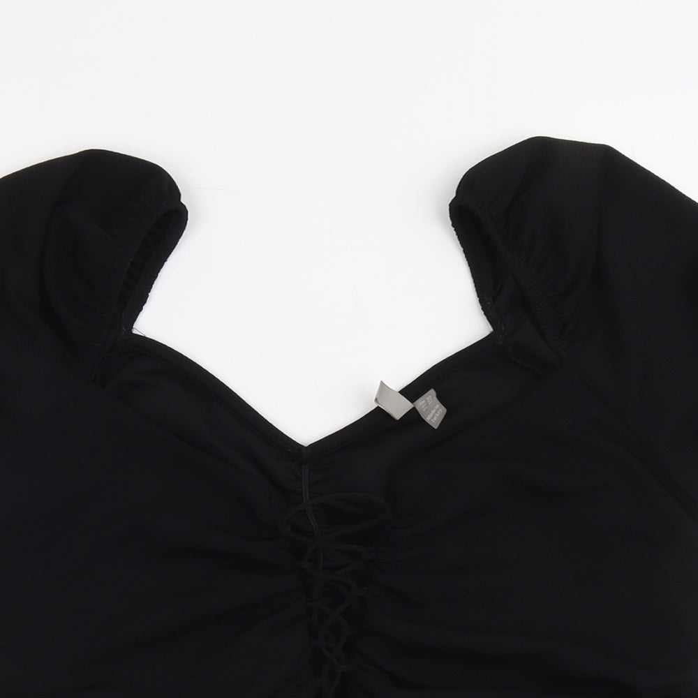 ASOS Womens Black Polyester Basic Blouse Size 20 V-Neck
