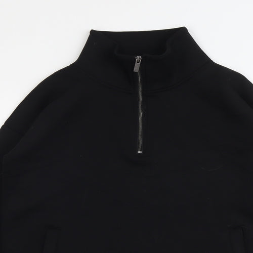 Souluxe Mens Black Polyester Pullover Sweatshirt Size S