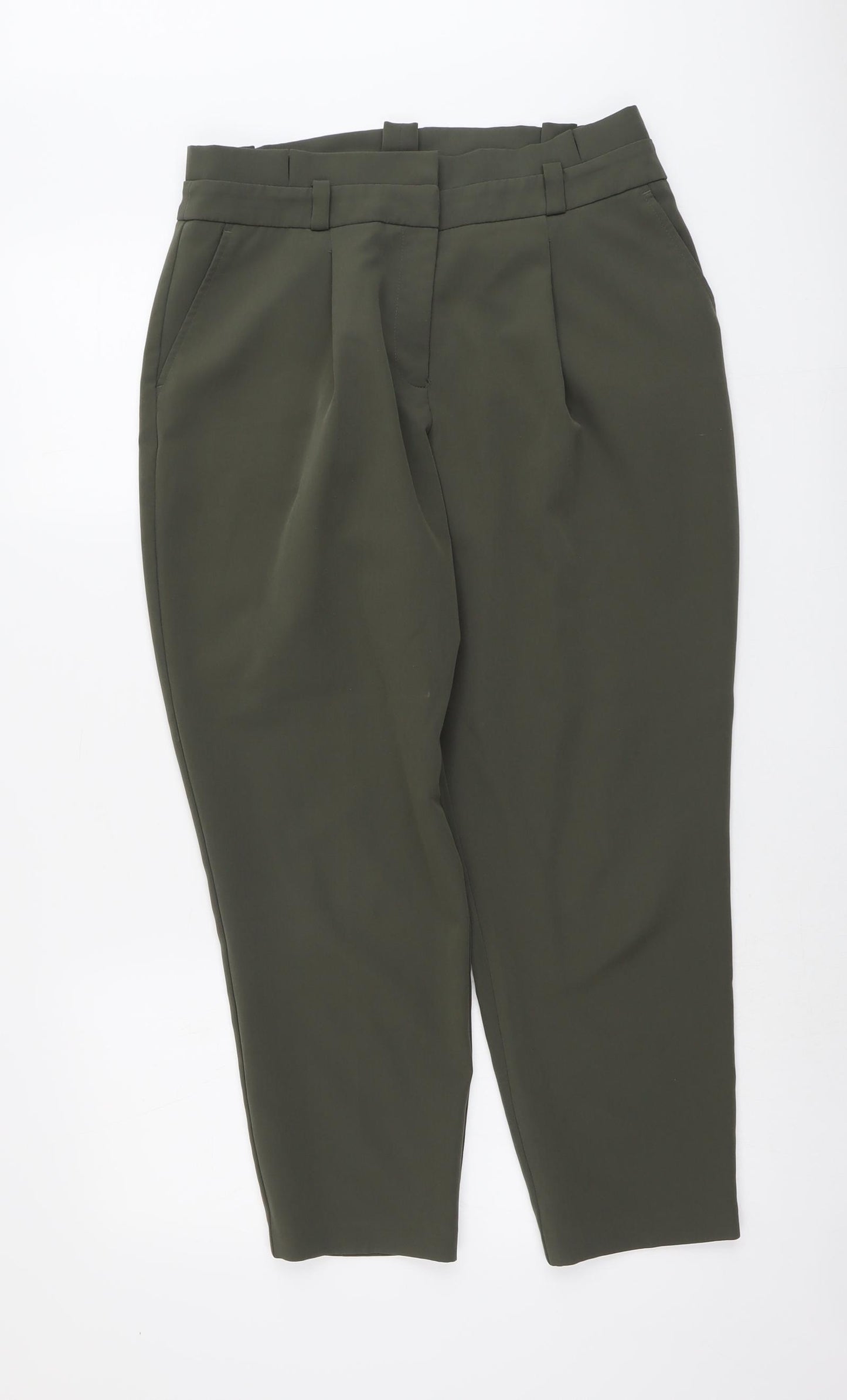 New Look Womens Green Polyester Trousers Size 12 L26 in Regular Button