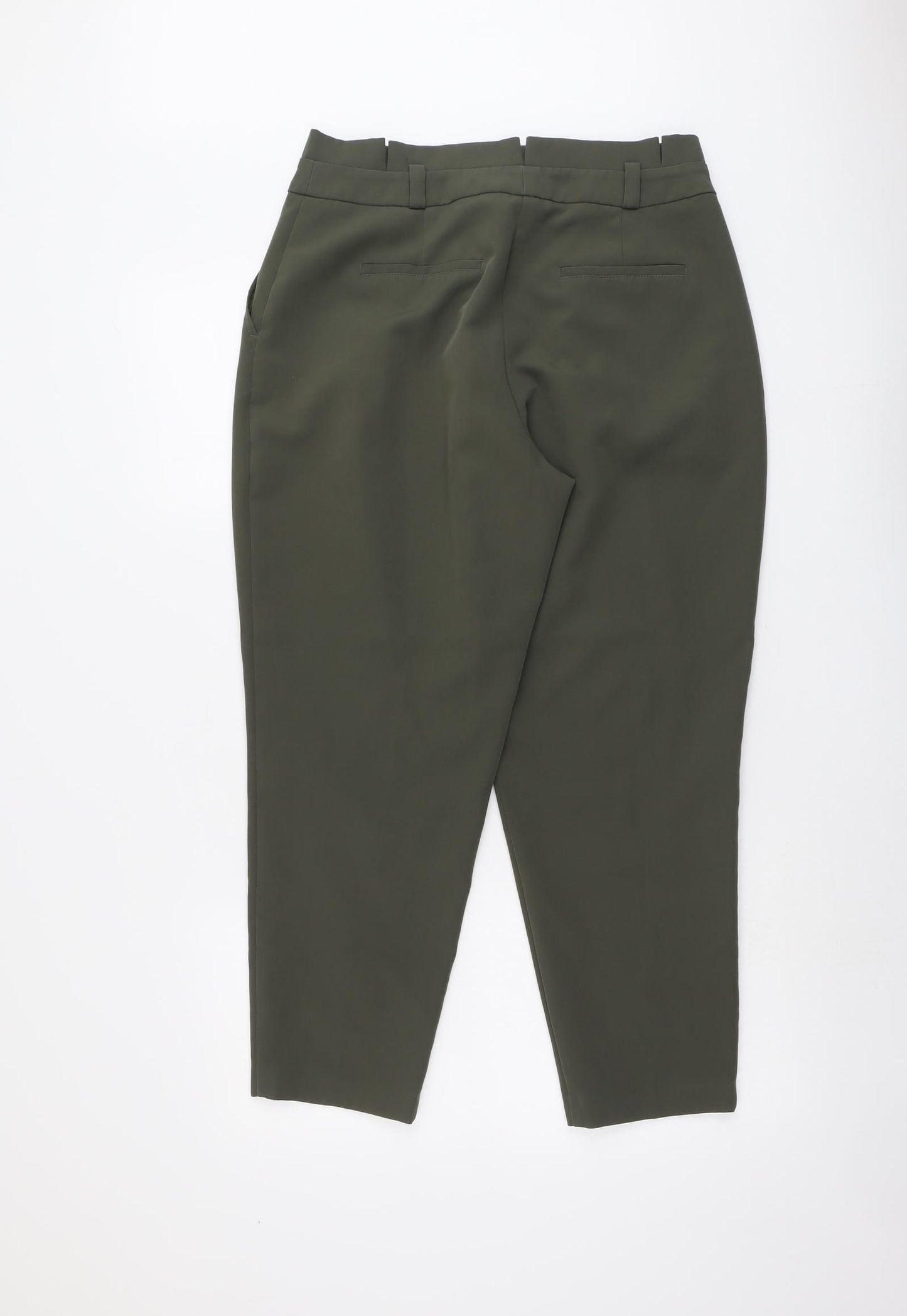 New Look Womens Green Polyester Trousers Size 12 L26 in Regular Button